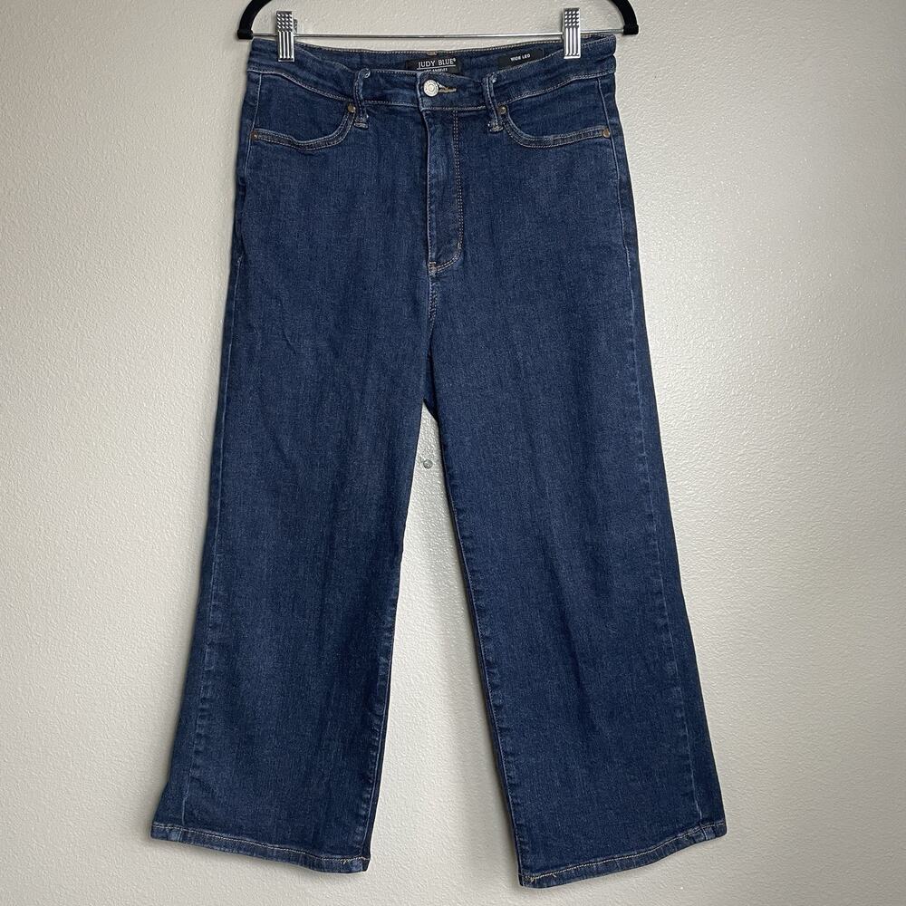 Judy Blue Size 11/30 High Waist Wide Leg Cropped Jeans Boho Retro Cotton